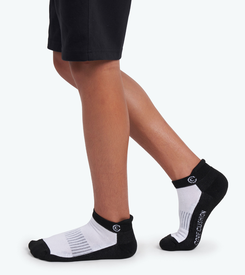 Everyday All Purpose Boys Socks - Large US Shoe Size 3-7 - Six Pairs - Black Ankle