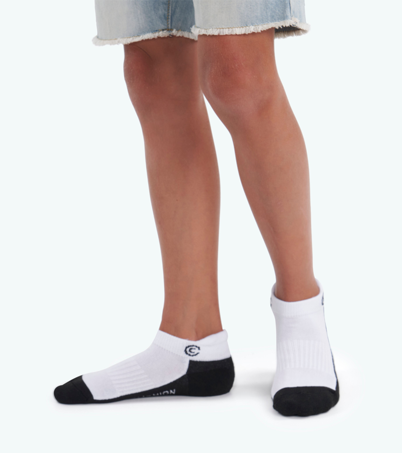 Everyday All Purpose Boys Socks - Medium US Shoe Size 9-2 - Six Pairs - White Ankle