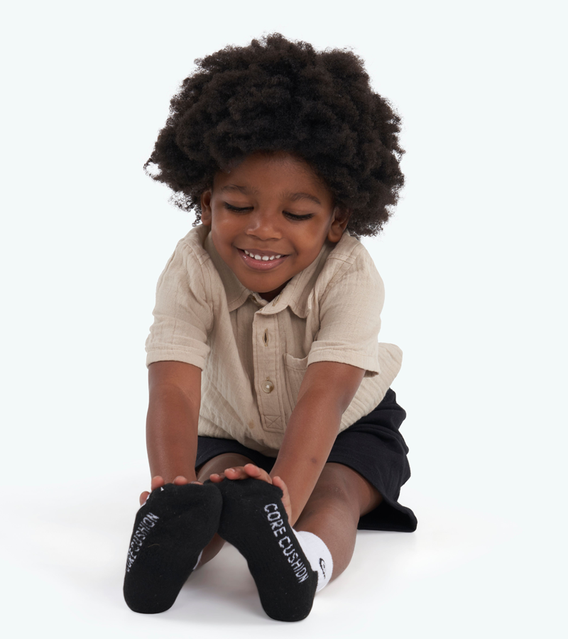 Everyday All Purpose Boys Socks - Small US Shoe Size 5-8 - Six Pairs - White Quarter